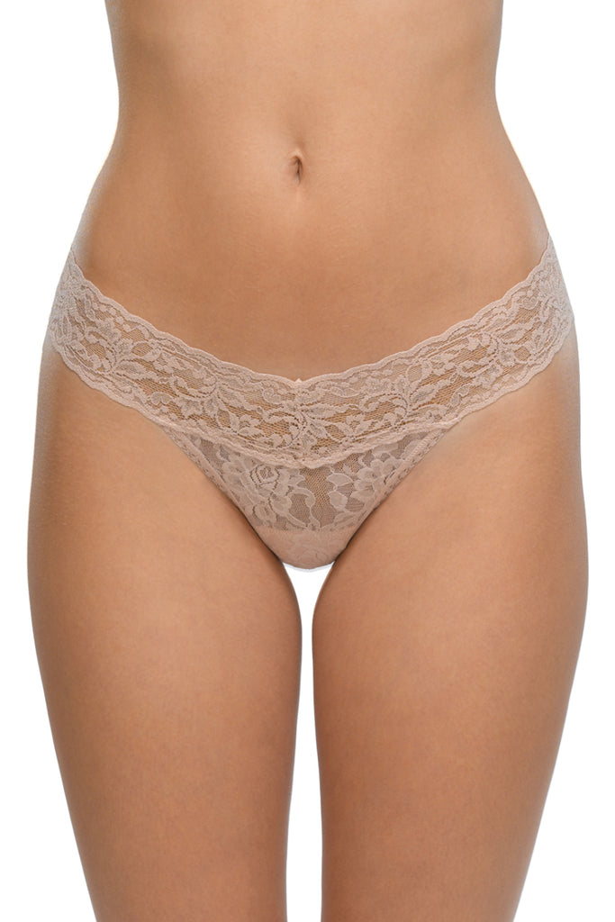 LOW RISE LACE THONG - Chai